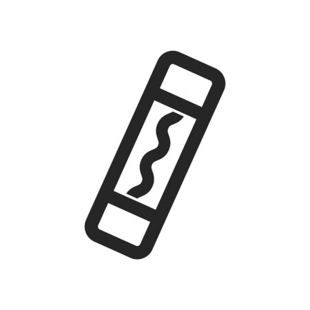 Electric fuse icon in thick outline style. Black and white monochrome vector illustration.のイラスト素材