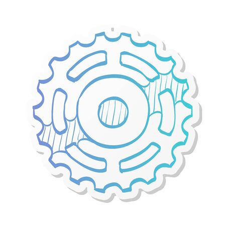 Sprocket icon in sticker color style.のイラスト素材