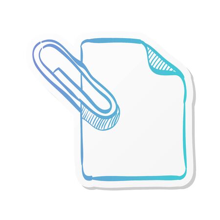 Attachment file icon in sticker color style. Internet communication email message attachのイラスト素材