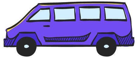 Car icon in color drawing. Van truck delivery vehicle automobileのイラスト素材