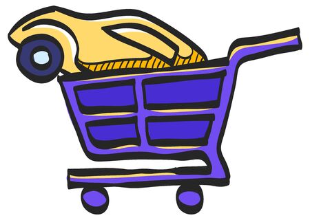 Car shopping icon in color drawing. Business automotive auto buying retail saleのイラスト素材