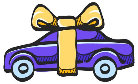 Car prize icon in color drawing. Business automotive gift present love giving birthdayのイラスト素材