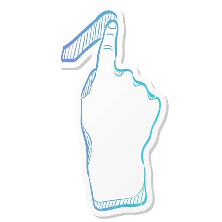 Finger gesture icon in sticker color style. Gadget touch pad display smartphone laptop computerのイラスト素材