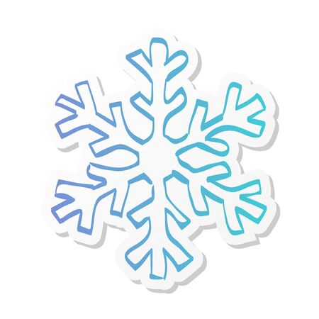 Snowflake icon in sticker color style. Nature snowflakes winter Decemberのイラスト素材