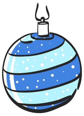 Christmas ball icon in color drawing. Season greeting December merry decorationのイラスト素材