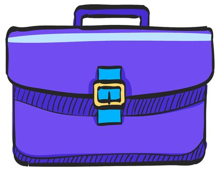 Briefcase icon in color drawing. Office business equipment travel journey meetingのイラスト素材