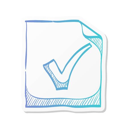 Checkmark icon in sticker color style. Events organizer reminder scheduleのイラスト素材