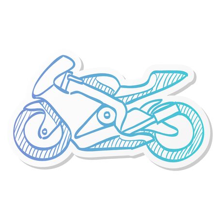 Motorcycle icon in sticker color style. Sport, speed, raceのイラスト素材