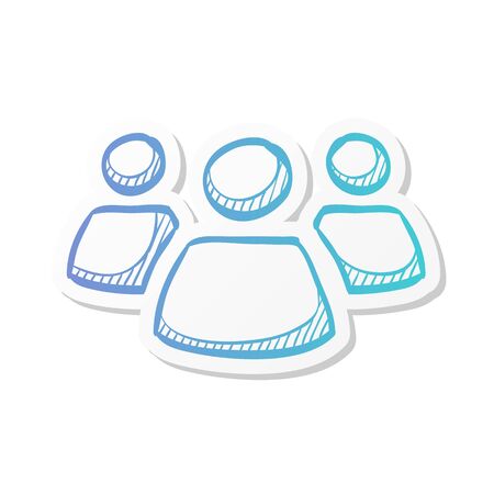 Teamwork icon in sticker color style. Business communication collaboration team officeのイラスト素材