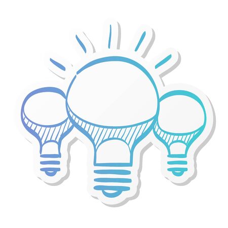 Light bulb icon in sticker color style. Idea inspiration electricity lightのイラスト素材