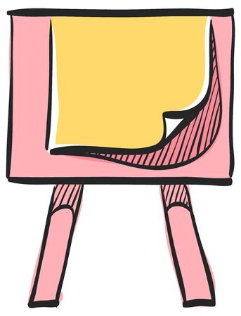 Painting stand icon in color drawing. Drawing pad canvasのイラスト素材