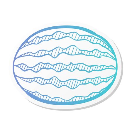 Water melon icon in sticker color style. Fruit sweet tropical dessert snack thirstyのイラスト素材