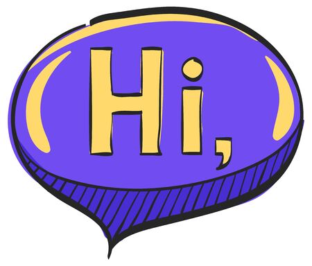 Chatting icon in color drawing. Text bubbles communication business talking people hello hi greetingのイラスト素材