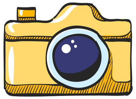 Camera repair icon in color drawing. Photography picture electronic imaging maintenanceのイラスト素材
