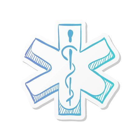 Medical symbol icon in sticker color style.のイラスト素材