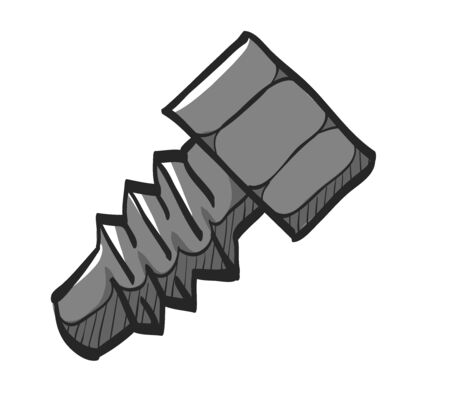 Bolt icon in color drawing. Industrial metal constructionのイラスト素材