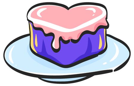 Wedding cake icon in color drawing. Romantic married party dessertのイラスト素材