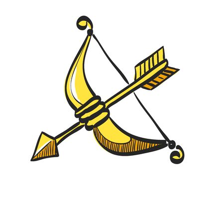 Arrow icon in color drawing. Love Valentine cupid flirtのイラスト素材