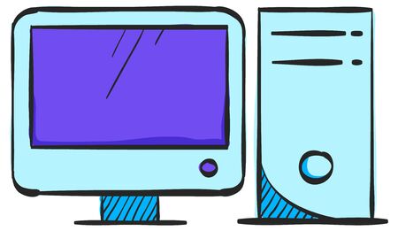 Online education icon in color drawing. Education college student success graduation diploma online e-learning webinar internetのイラスト素材