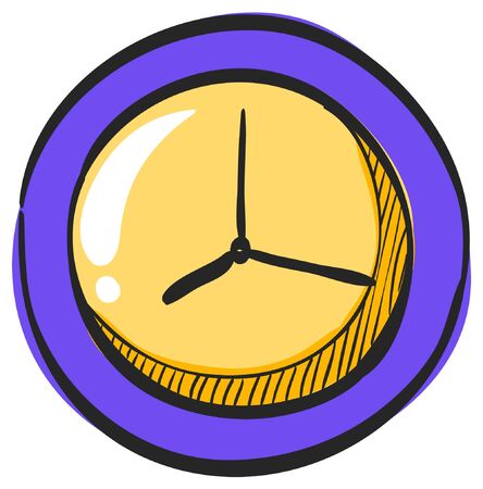 Clock icon in color drawing. Alarm waking waker morningのイラスト素材
