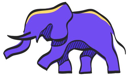 Elephant icon in color drawing. Mammal zoo animal family jungle safariのイラスト素材