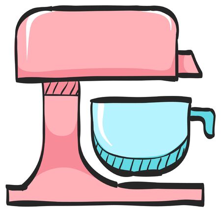 Mixer icon in color drawing. Cooking baking food cake kitchenware utensil electricのイラスト素材