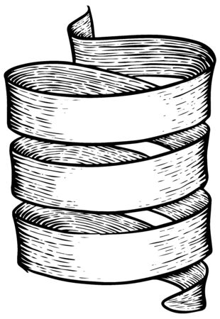 Hand drawn ribbon banners. Vintage elements vector illustrationのイラスト素材