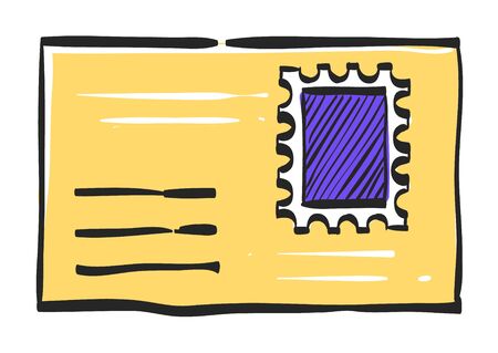 Envelope icon in color drawing. Mail email message communication businessのイラスト素材