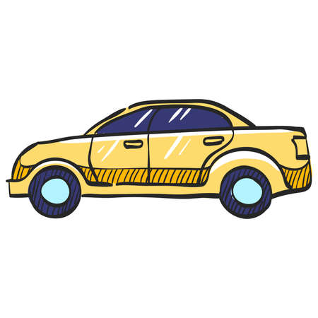 Car icon in color drawing. Sedan, luxuryのイラスト素材