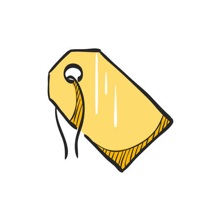 Sale tag icon in color drawing. Label shopping buying discount rebateのイラスト素材