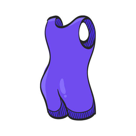 Triathlon suit icon in color drawing. Sport cycling swimming runningのイラスト素材