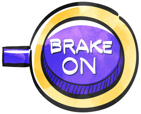 Race brake sign icon in watercolor style.のイラスト素材