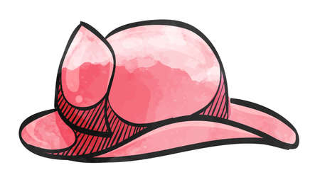 Fireman hat icon in watercolor style.のイラスト素材