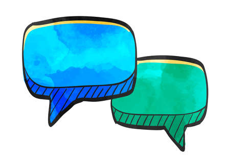 Chatting icon in watercolor style.のイラスト素材