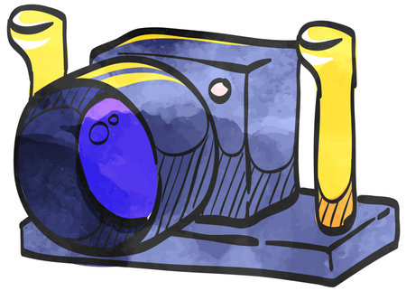 Underwater camera icon in watercolor style.のイラスト素材
