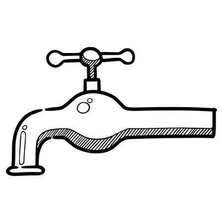 Hand drawn water faucet. Vector illustration.のイラスト素材