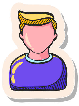 Hand drawn Add friend icon in sticker style vector illustrationのイラスト素材