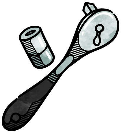 Watercolor style ratchet tools iconsのイラスト素材