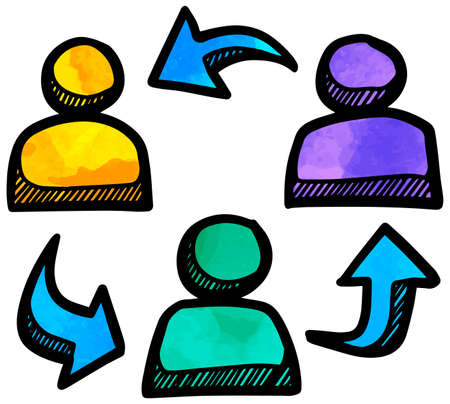 Watercolor style succession concept icon hand drawnのイラスト素材