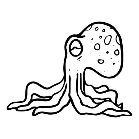 Octopus icon. Hand drawn vector illustration. Sea creature eight limbed molluscのイラスト素材