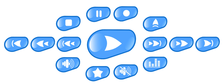 Media player raster iconset. Vector version is available in my portfolioのイラスト素材