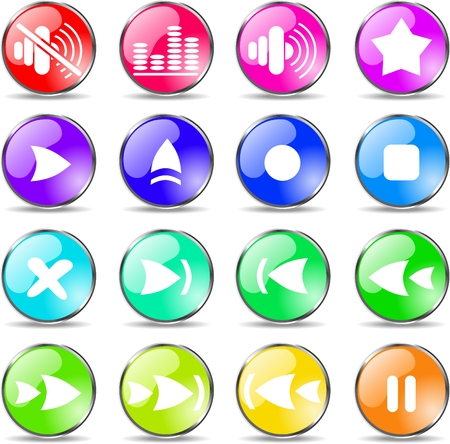 Media player vector iconsetのイラスト素材