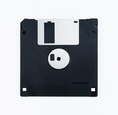 Black Floppy Disk Isolated on White Background