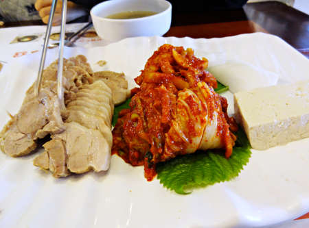 pork,kimchi and tofuの写真素材