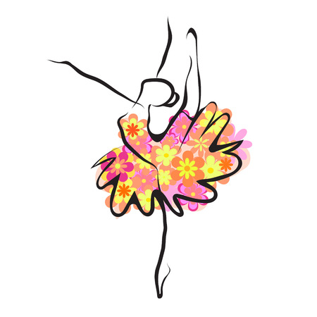 vector image of classical ballet, fgure ballet dancerのイラスト素材