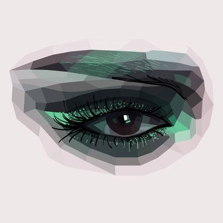 female eye, vector illustration of the eye, eye makeup,のイラスト素材