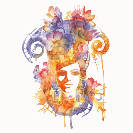 abstract illustration of a girlのイラスト素材