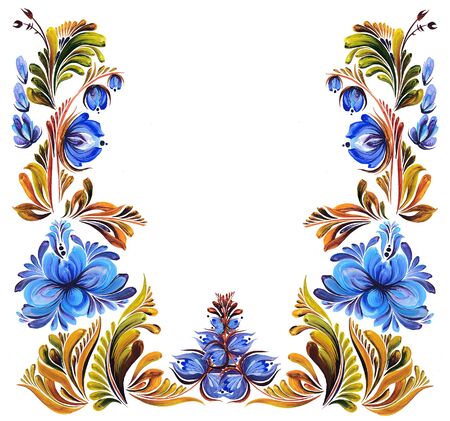 painting with decorative flowersの写真素材