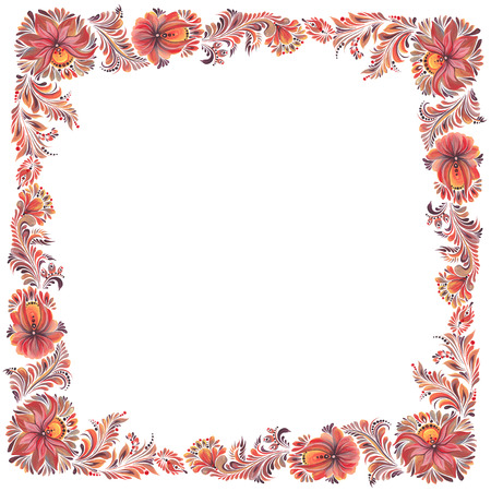 frame with ornament in folk styleの写真素材