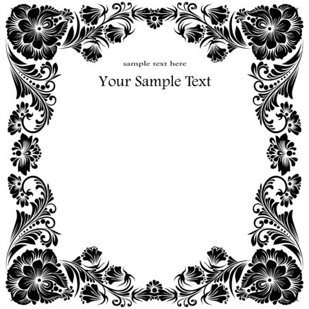 Frames with floral ornaments illustration.のイラスト素材